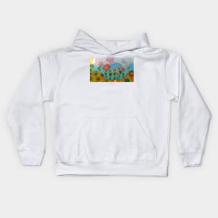 Colorful Outdoor Street Art Mural in Bloomington Indiana Kids Hoodie